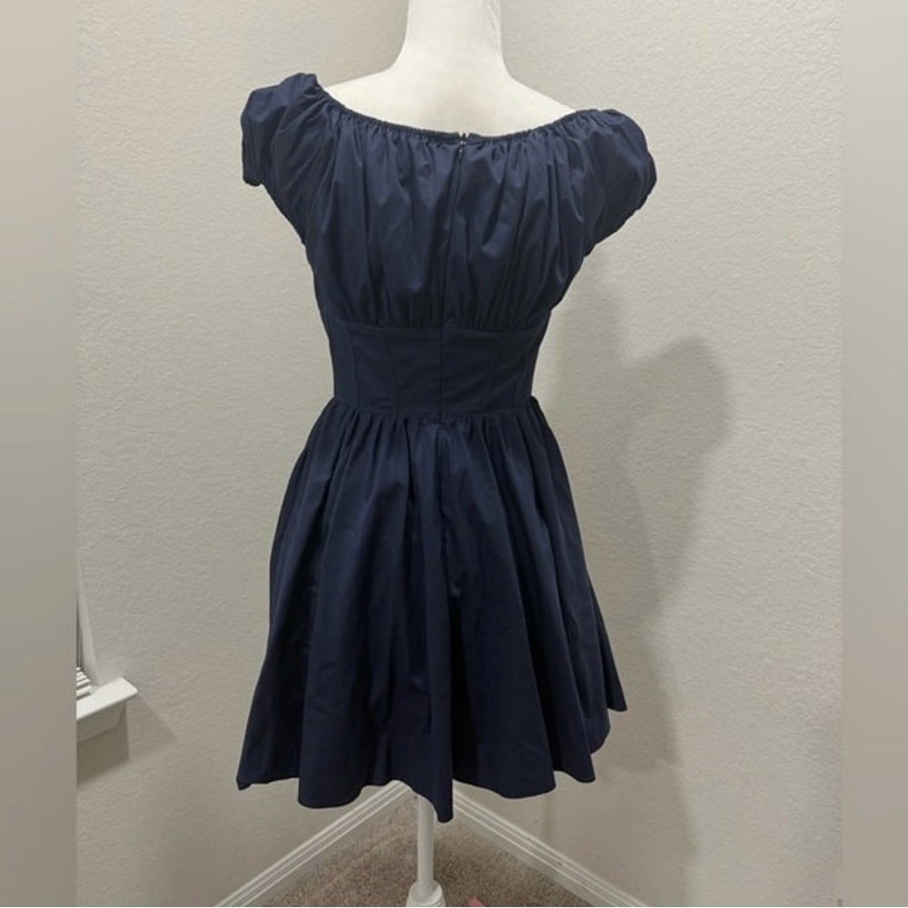 House of CB nala dress Navy Puff-Sleeve Corset Mini Dress - Picture 7 of 7